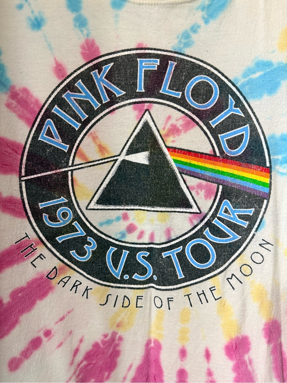 Pink Floyd Tie-Dye Tee in Blue and Yellow - Picture 2 of 4
